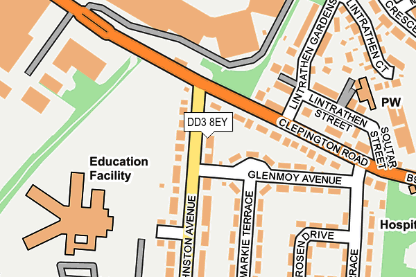 DD3 8EY map - OS OpenMap – Local (Ordnance Survey)