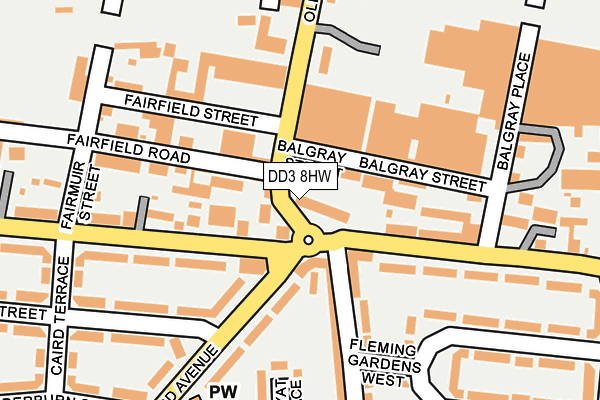 DD3 8HW map - OS OpenMap – Local (Ordnance Survey)