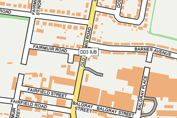 DD3 8JB map - OS OpenMap – Local (Ordnance Survey)