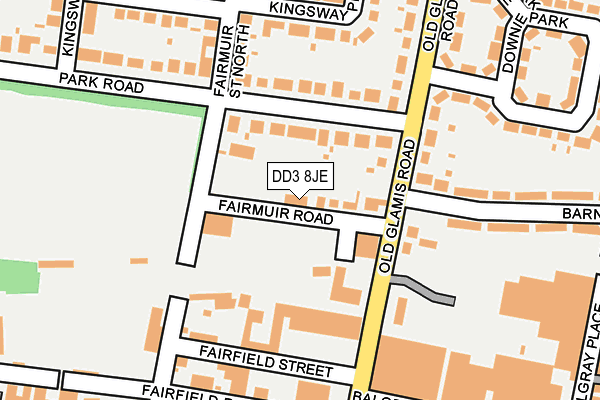 DD3 8JE map - OS OpenMap – Local (Ordnance Survey)