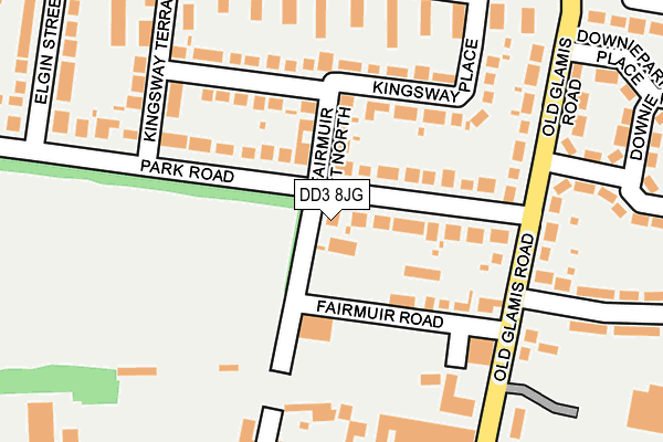 DD3 8JG map - OS OpenMap – Local (Ordnance Survey)