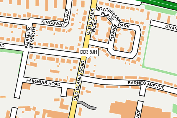 DD3 8JH map - OS OpenMap – Local (Ordnance Survey)