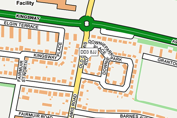 DD3 8JJ map - OS OpenMap – Local (Ordnance Survey)