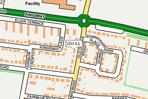 DD3 8JL map - OS OpenMap – Local (Ordnance Survey)
