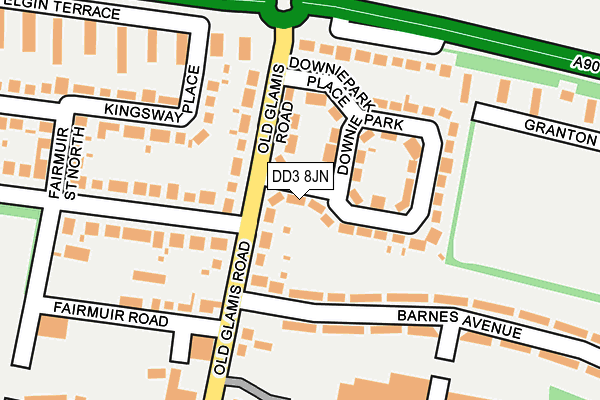 DD3 8JN map - OS OpenMap – Local (Ordnance Survey)