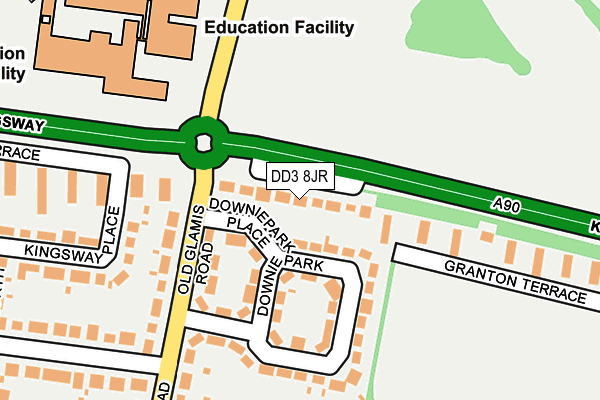 DD3 8JR map - OS OpenMap – Local (Ordnance Survey)