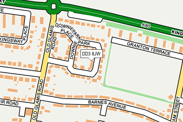 DD3 8JW map - OS OpenMap – Local (Ordnance Survey)