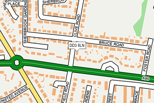 DD3 8LN map - OS OpenMap – Local (Ordnance Survey)