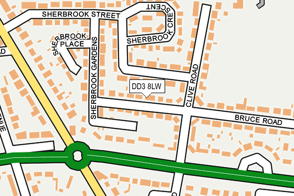 DD3 8LW map - OS OpenMap – Local (Ordnance Survey)