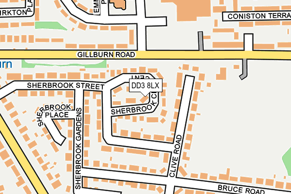 DD3 8LX map - OS OpenMap – Local (Ordnance Survey)