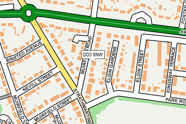 DD3 8NW map - OS OpenMap – Local (Ordnance Survey)