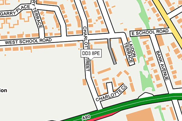 DD3 8PE map - OS OpenMap – Local (Ordnance Survey)