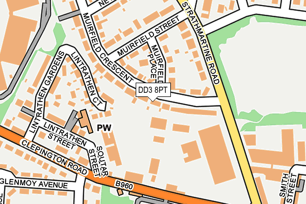 DD3 8PT map - OS OpenMap – Local (Ordnance Survey)