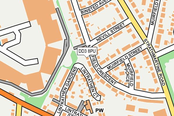 DD3 8PU map - OS OpenMap – Local (Ordnance Survey)