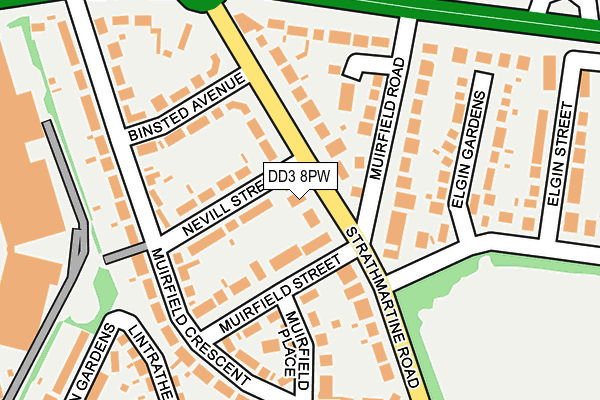 DD3 8PW map - OS OpenMap – Local (Ordnance Survey)