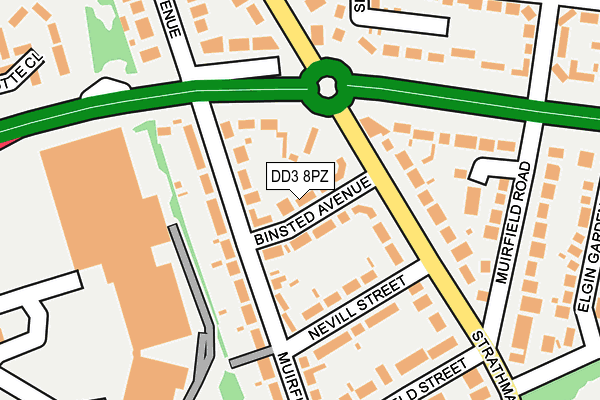 DD3 8PZ map - OS OpenMap – Local (Ordnance Survey)