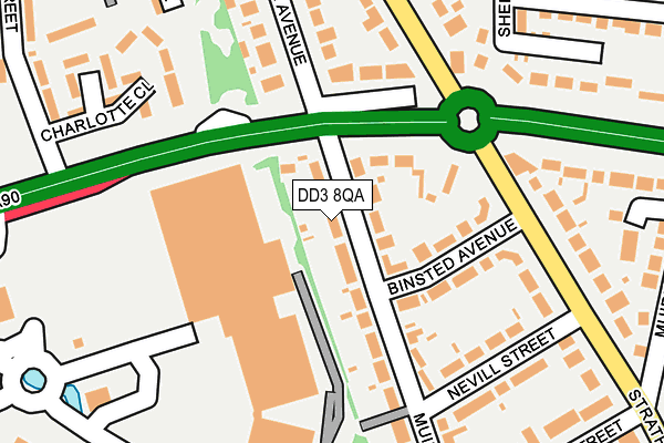 DD3 8QA map - OS OpenMap – Local (Ordnance Survey)