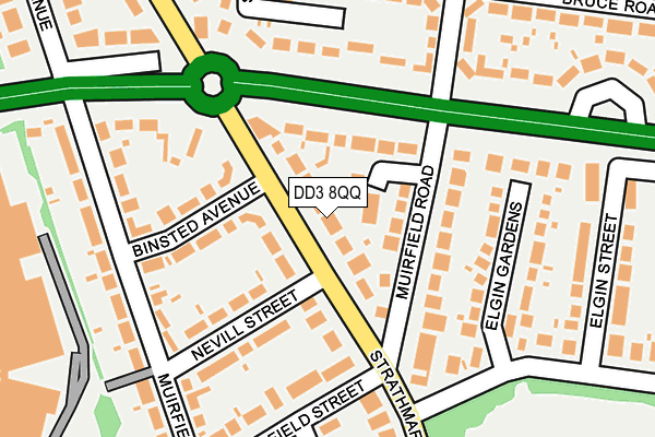DD3 8QQ map - OS OpenMap – Local (Ordnance Survey)