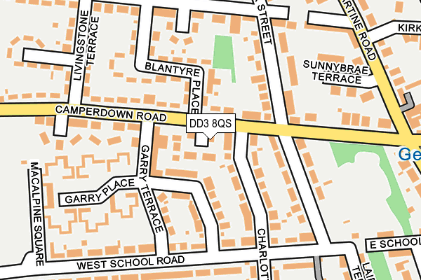 DD3 8QS map - OS OpenMap – Local (Ordnance Survey)