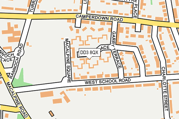 DD3 8QX map - OS OpenMap – Local (Ordnance Survey)