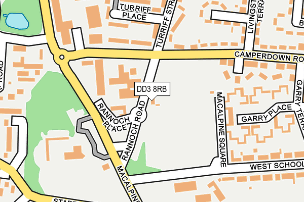 DD3 8RB map - OS OpenMap – Local (Ordnance Survey)