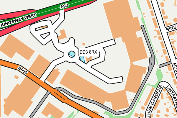 DD3 8RX map - OS OpenMap – Local (Ordnance Survey)