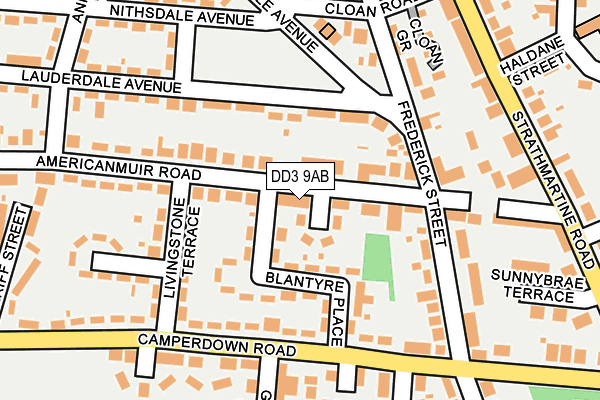 DD3 9AB map - OS OpenMap – Local (Ordnance Survey)