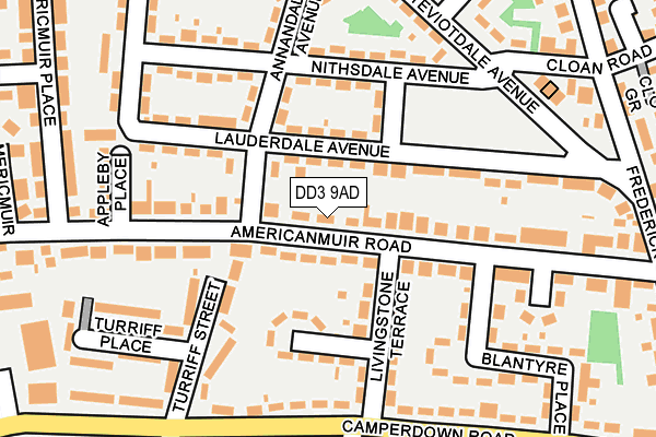 DD3 9AD map - OS OpenMap – Local (Ordnance Survey)