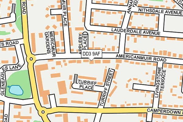 DD3 9AF map - OS OpenMap – Local (Ordnance Survey)