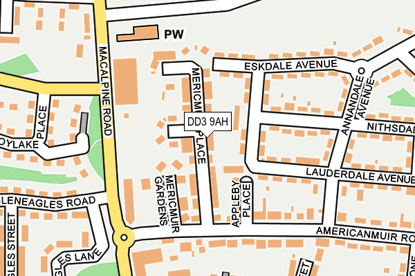 DD3 9AH map - OS OpenMap – Local (Ordnance Survey)