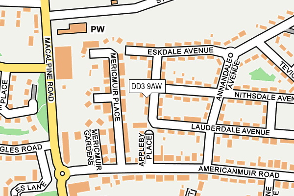 DD3 9AW map - OS OpenMap – Local (Ordnance Survey)