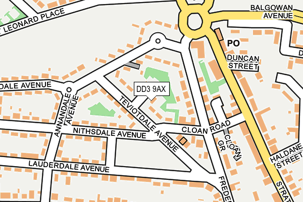 DD3 9AX map - OS OpenMap – Local (Ordnance Survey)