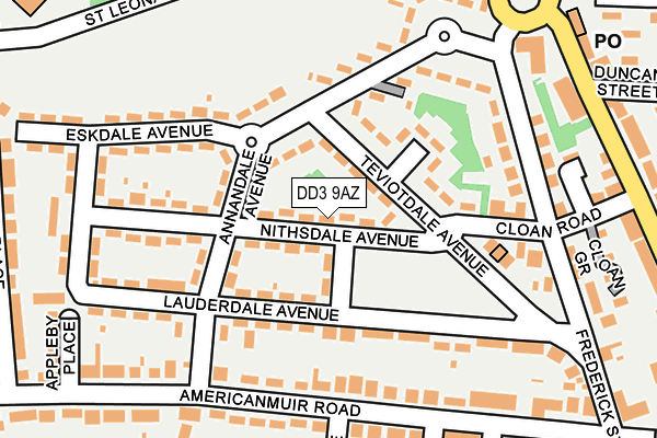 DD3 9AZ map - OS OpenMap – Local (Ordnance Survey)