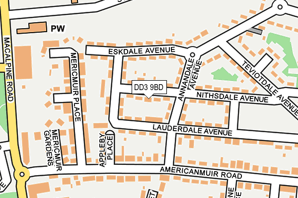 DD3 9BD map - OS OpenMap – Local (Ordnance Survey)