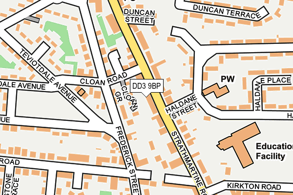 DD3 9BP map - OS OpenMap – Local (Ordnance Survey)