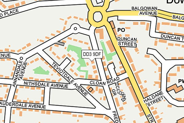 DD3 9DF map - OS OpenMap – Local (Ordnance Survey)