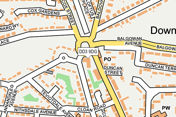 DD3 9DG map - OS OpenMap – Local (Ordnance Survey)