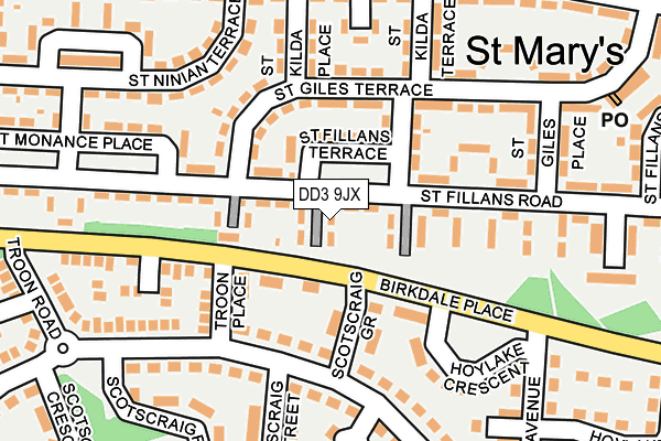 DD3 9JX map - OS OpenMap – Local (Ordnance Survey)