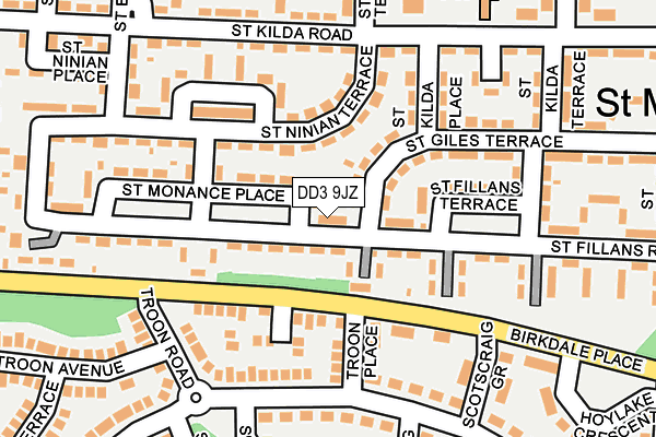 DD3 9JZ map - OS OpenMap – Local (Ordnance Survey)