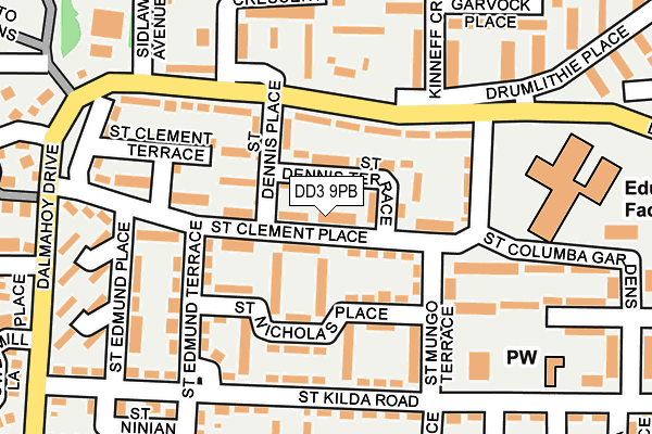 DD3 9PB map - OS OpenMap – Local (Ordnance Survey)