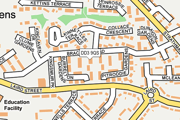 DD3 9QS map - OS OpenMap – Local (Ordnance Survey)