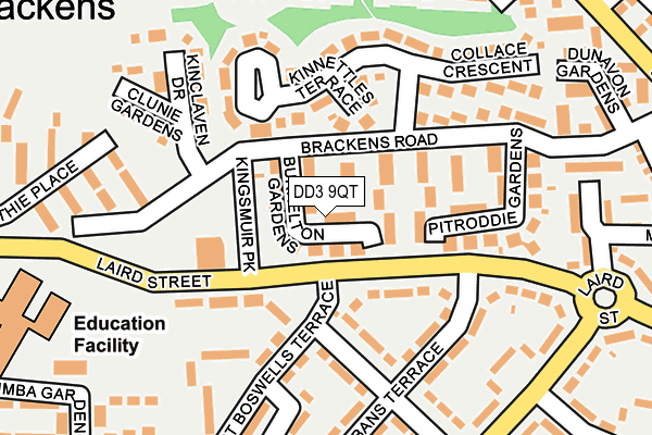 DD3 9QT map - OS OpenMap – Local (Ordnance Survey)