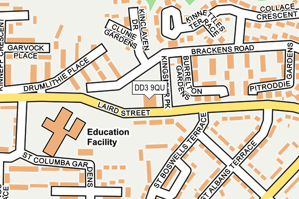 DD3 9QU map - OS OpenMap – Local (Ordnance Survey)
