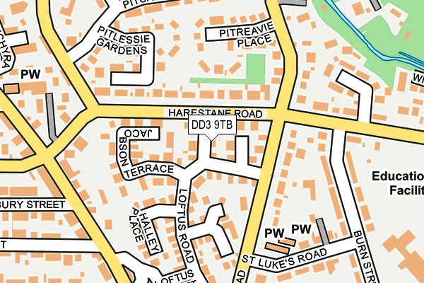 DD3 9TB map - OS OpenMap – Local (Ordnance Survey)