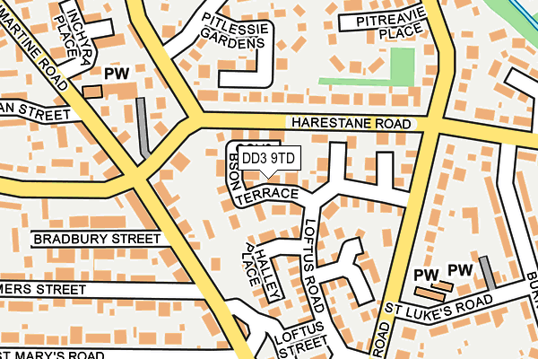 DD3 9TD map - OS OpenMap – Local (Ordnance Survey)