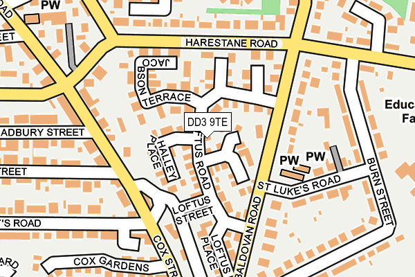 DD3 9TE map - OS OpenMap – Local (Ordnance Survey)