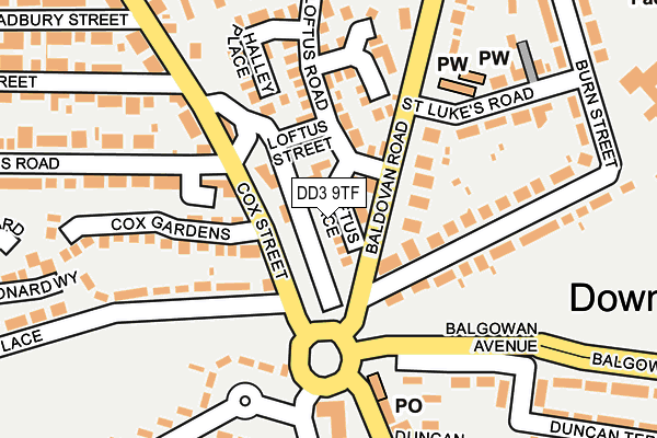 DD3 9TF map - OS OpenMap – Local (Ordnance Survey)