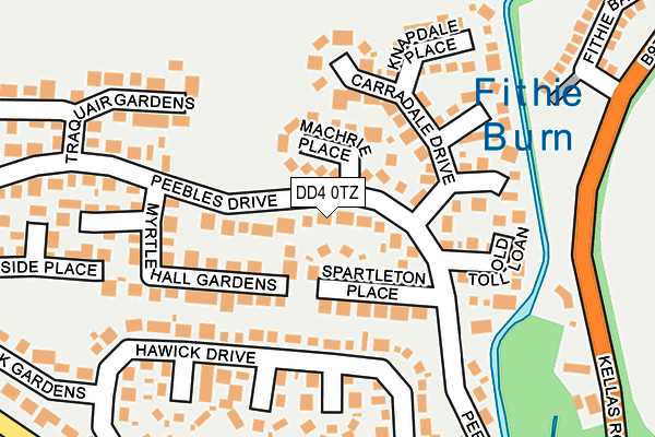 DD4 0TZ map - OS OpenMap – Local (Ordnance Survey)