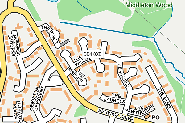 DD4 0XB map - OS OpenMap – Local (Ordnance Survey)