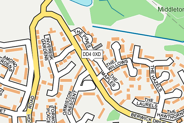 DD4 0XD map - OS OpenMap – Local (Ordnance Survey)